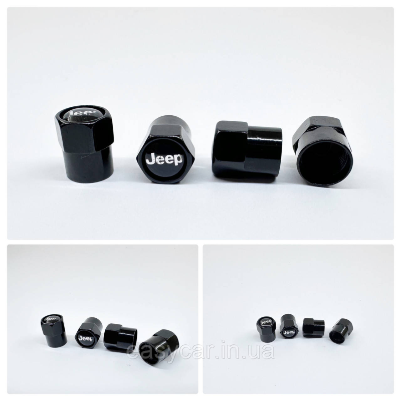 Захисні ковпачки на ніпеля  Jeep 4 шт. Чорні