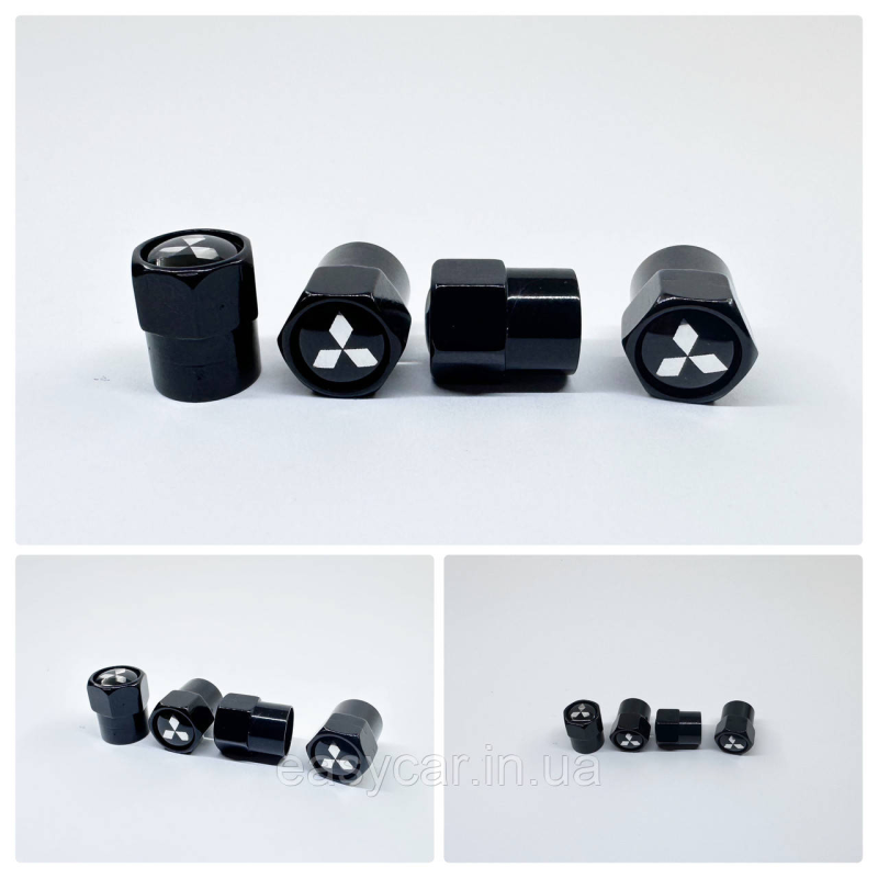 Захисні ковпачки на ніпеля Mitsubishi 4 шт. Чорні