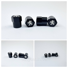 Захисні ковпачки на ніпеля Peugeot 4 шт. Чорні