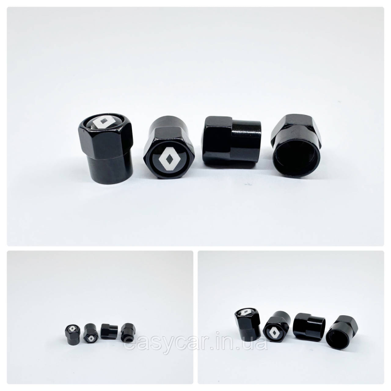 Захисні ковпачки на ніпеля Renault 4 шт. Чорні Захисні ковпачки на ніпеля Renault 4 шт. Чорні