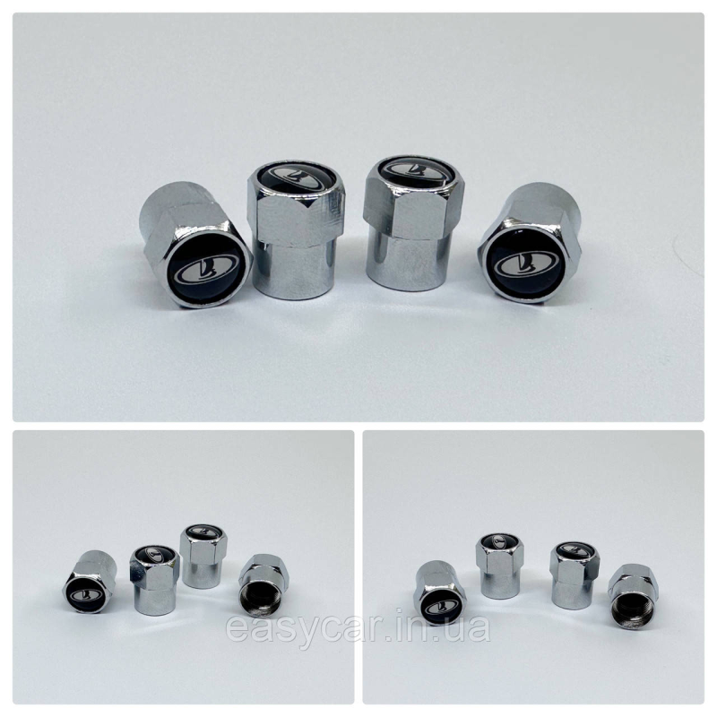 Захисні ковпачки на ніпеля Lada 4 шт. Хром Захисні ковпачки на ніпеля Lada 4 шт. Хром