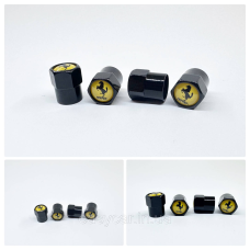 Захисні ковпачки на ніпеля Ferrari 4 шт. Чорні