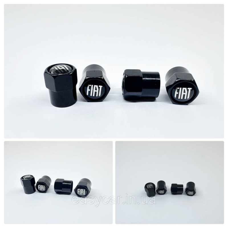 Захисні ковпачки на ніпеля Fiat 4 шт. Чорні