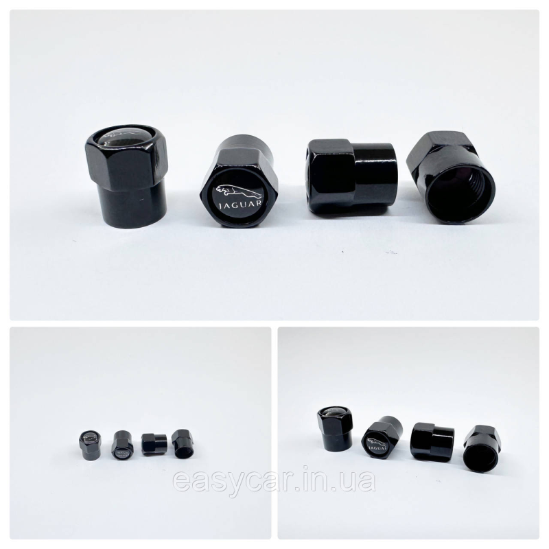 Захисні ковпачки на ніпеля Jaguar 4 шт. Чорні