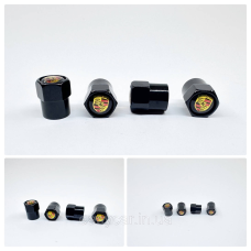 Захисні ковпачки на ніпеля  Porsche 4 шт. Чорні