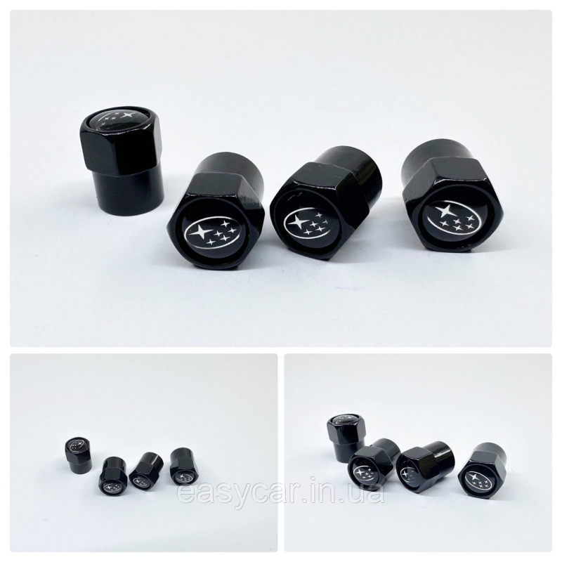 Захисні ковпачки на ніпеля  Subaru 4 шт. Чорні