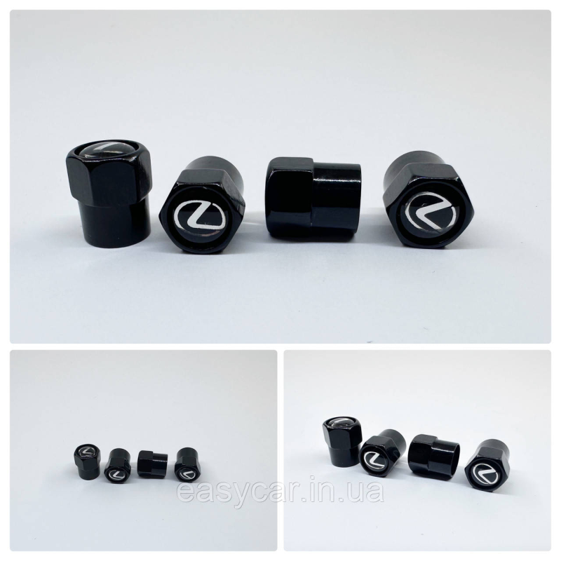 Захисні ковпачки на ніпелях LEXUS 4 шт Чорні Захисні ковпачки на ніпелях LEXUS 4 шт Чорні