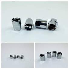 Захисні ковпачки на ніпелях JEEP 4 шт Хром