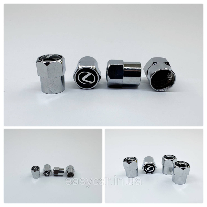 Захисні ковпачки на ніпелях LEXUS 4 шт Хром Захисні ковпачки на ніпелях LEXUS 4 шт Хром