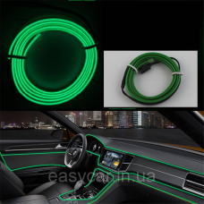 Підсвітка панелі приладів “Холодний неон“ з КАНТОМ ЗЕЛЕНИЙ 1м + інвертор