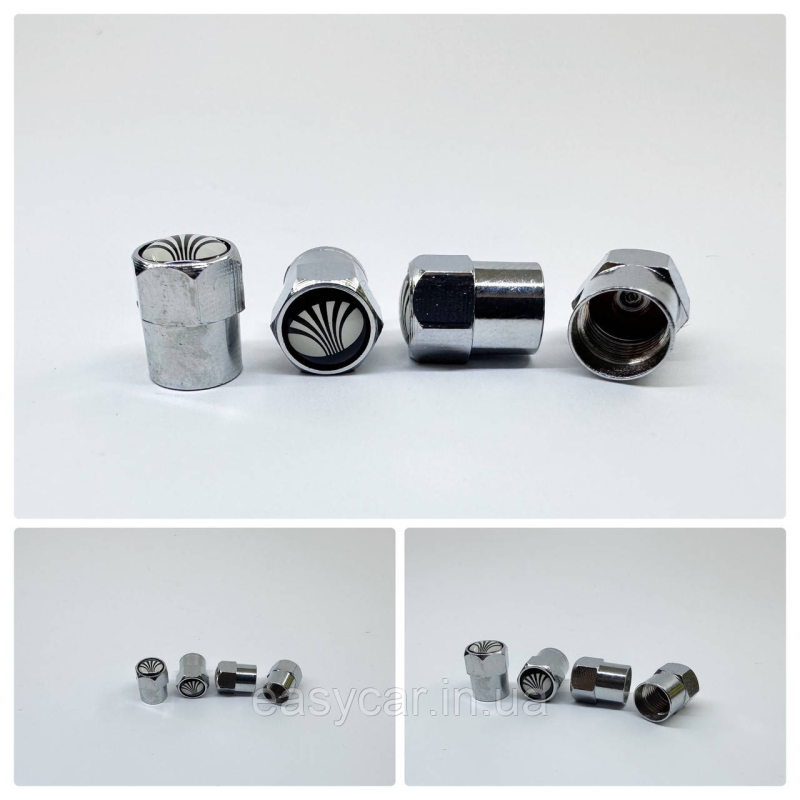 Захисні ковпачки на ніпелях DAEWOO 4 шт Хром Захисні ковпачки на ніпелях DAEWOO 4 шт Хром