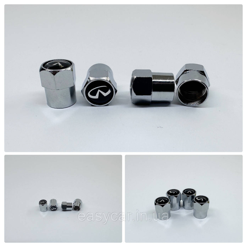 Захисні ковпачки на ніпеля Infiniti 4 шт. Хром Захисні ковпачки на ніпеля Infiniti 4 шт. Хром