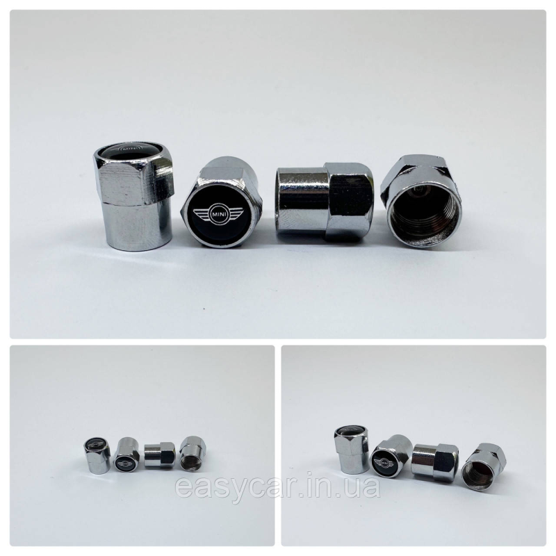 Захисні ковпачки на ніпеля Mini 4 шт. Хром Захисні ковпачки на ніпеля Mini 4 шт. Хром