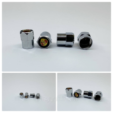 Захисні ковпачки на ніпеля  Porsche 4 шт. Хром