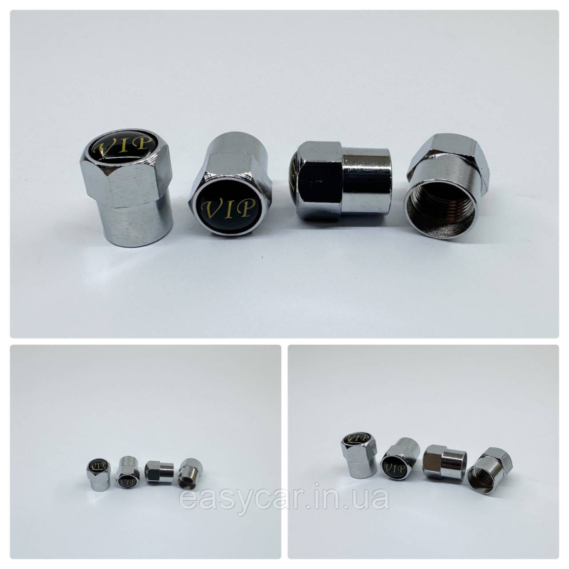Захисні ковпачки на ніпеля VIP 4 шт. Хром Захисні ковпачки на ніпеля VIP 4 шт. Хром