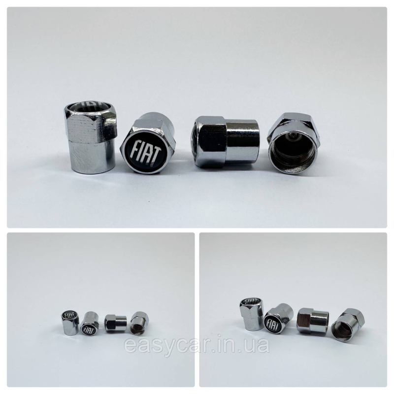 Захисні ковпачки на ніпеля Fiat 4 шт. Хром Захисні ковпачки на ніпеля Fiat 4 шт. Хром