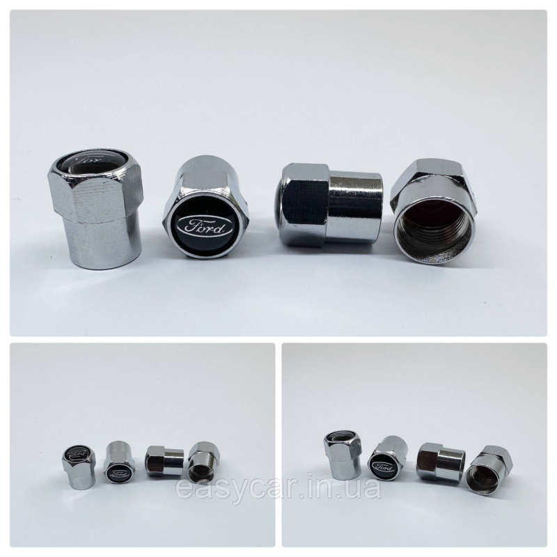 Захисні ковпачки на ніпеля Ford 4 шт. Хром