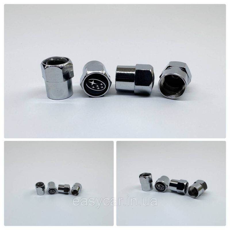 Захисні ковпачки на ніпеля  Subaru 4 шт. Хром