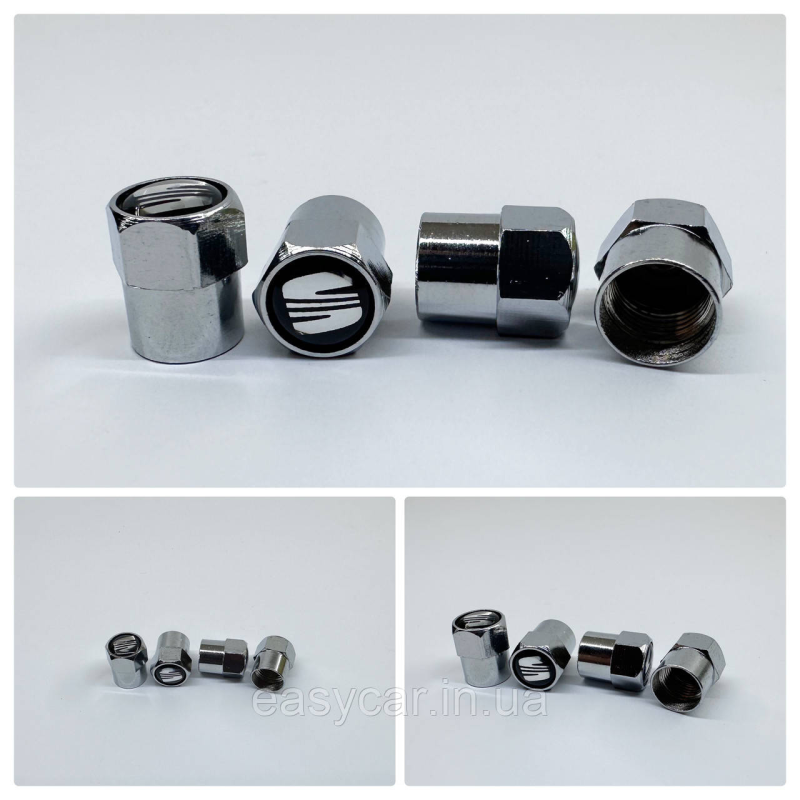 Захисні ковпачки на ніпеля  Skoda 4 шт. Хром