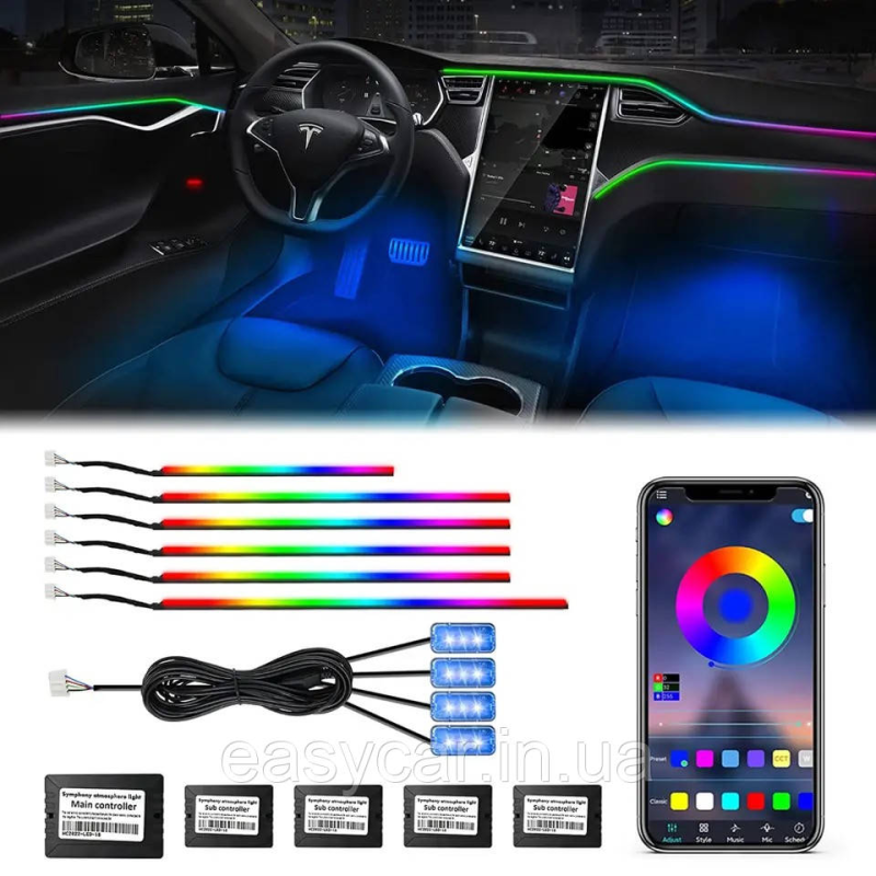 Підсвітка панелі амбієнт Ambient light RGB 10 в 1