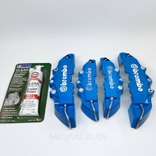 Декоративні накладки на гальмівні супорта “BREMBO“ Сині + герметик R15-18