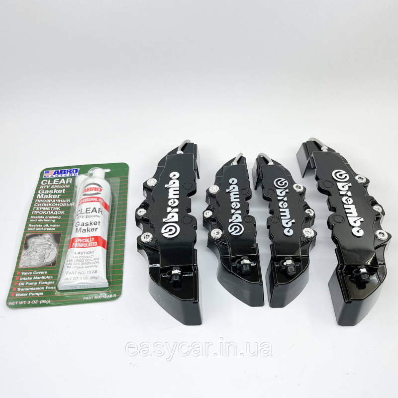 Декоративні накладки на гальмівні супорта “BREMBO“ Чорні+ герметик R15-18