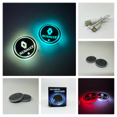 Підсвітка в підсклянник із логотипом RENAULT з датчиком світла на акумуляторі