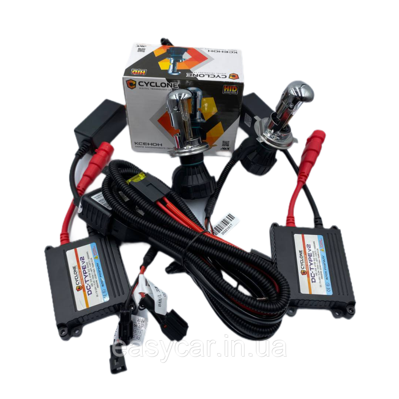 Ксенон CYCLON АC Комплект бі-ксенона з блоками slim H4 Ксенон CYCLON АC Комплект бі-ксенона з блоками slim H4