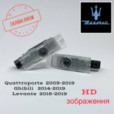 Логотип підсвітка дверей Мазераті скло HD забраження, PREMIUM Maserati